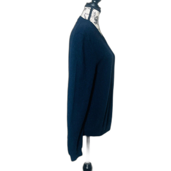 John W Nordstrom Men's Navy Cashmere V Neck Sweater Small - Picture 3 of 8